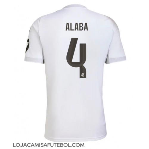 Camisa de Futebol Real Madrid David Alaba #4 Equipamento Principal 2025-26 Manga Curta Camisa de Futebol Real Madrid David Alaba #4 Equipamento Principal 2025-26 Manga Curta
